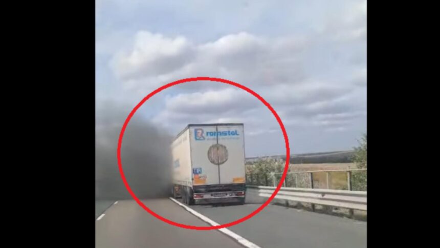 trafic deviat pe a2 dupa ce un tir a luat foc 68d67b25b2e22