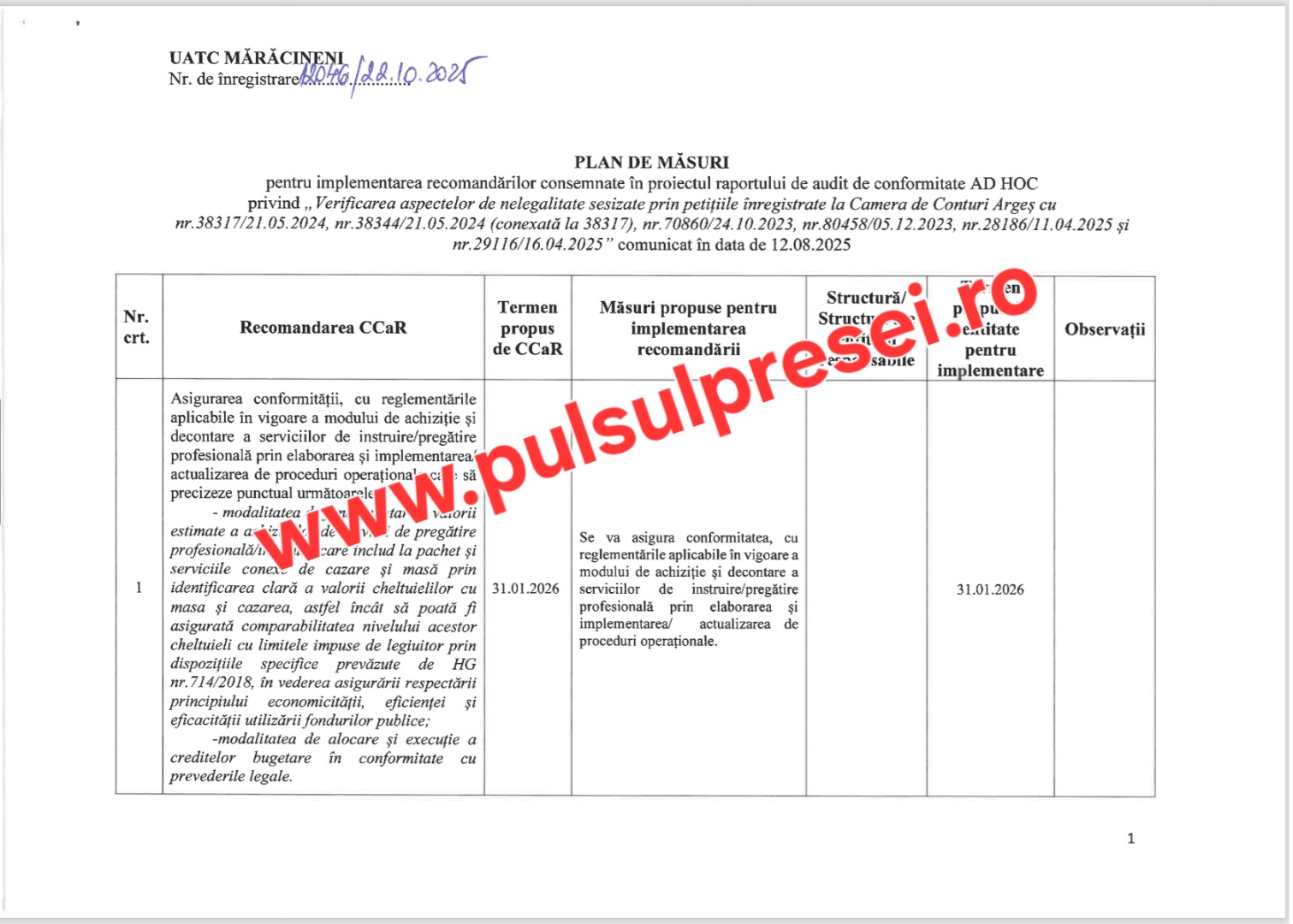 Auditul Curții de Conturi la Primăria Mărăcineni din Județul Argeș: “Încasări din redevențe când vrem!" 8 Screenshot 20251026 215056 OneDrive