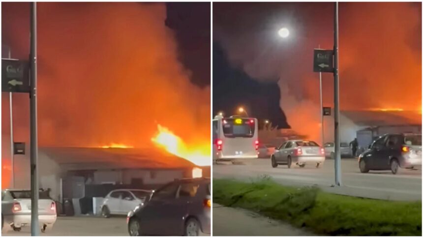 incendiu de proportii in localitatea domnesti judetul ilfov pompierii intervin cu mai multe autospeciale 6925fb696939a
