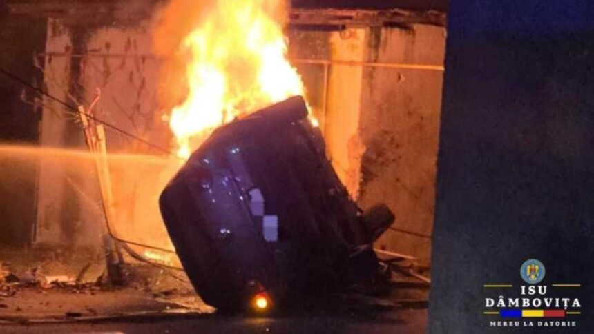 masina rasturnata si cuprinsa de flacari la gaiesti doi tineri au murit carbonizati dupa impactul violent 6954cd531865e