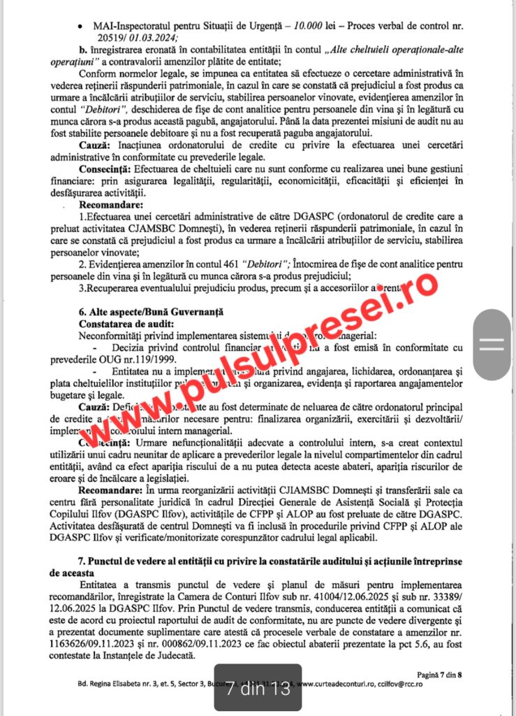 Curtea de Conturi scoate la iveală nereguli grave la DGASPC Ilfov. 13 Screenshot 20260125 124024 OneDrive
