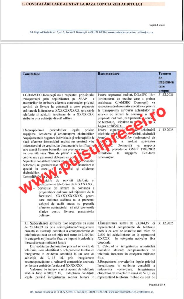 Curtea de Conturi scoate la iveală nereguli grave la DGASPC Ilfov. 14 Screenshot 20260125 124048 OneDrive
