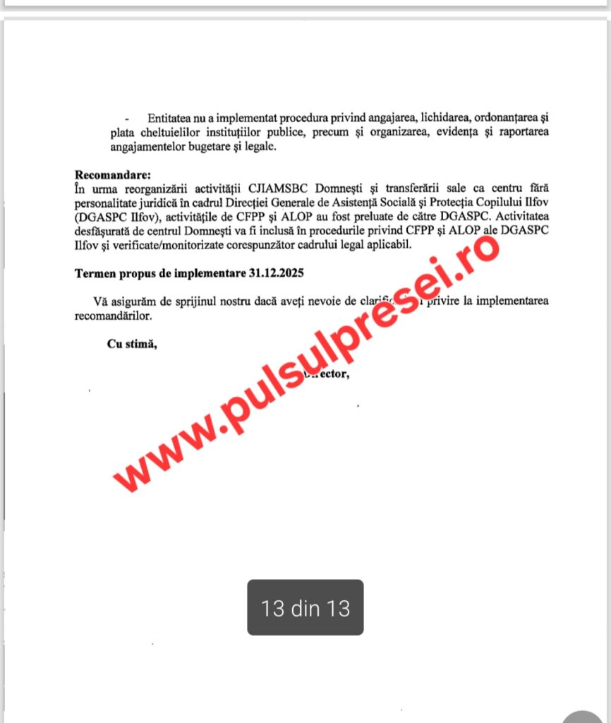 Curtea de Conturi scoate la iveală nereguli grave la DGASPC Ilfov. 17 Screenshot 20260125 124106 OneDrive