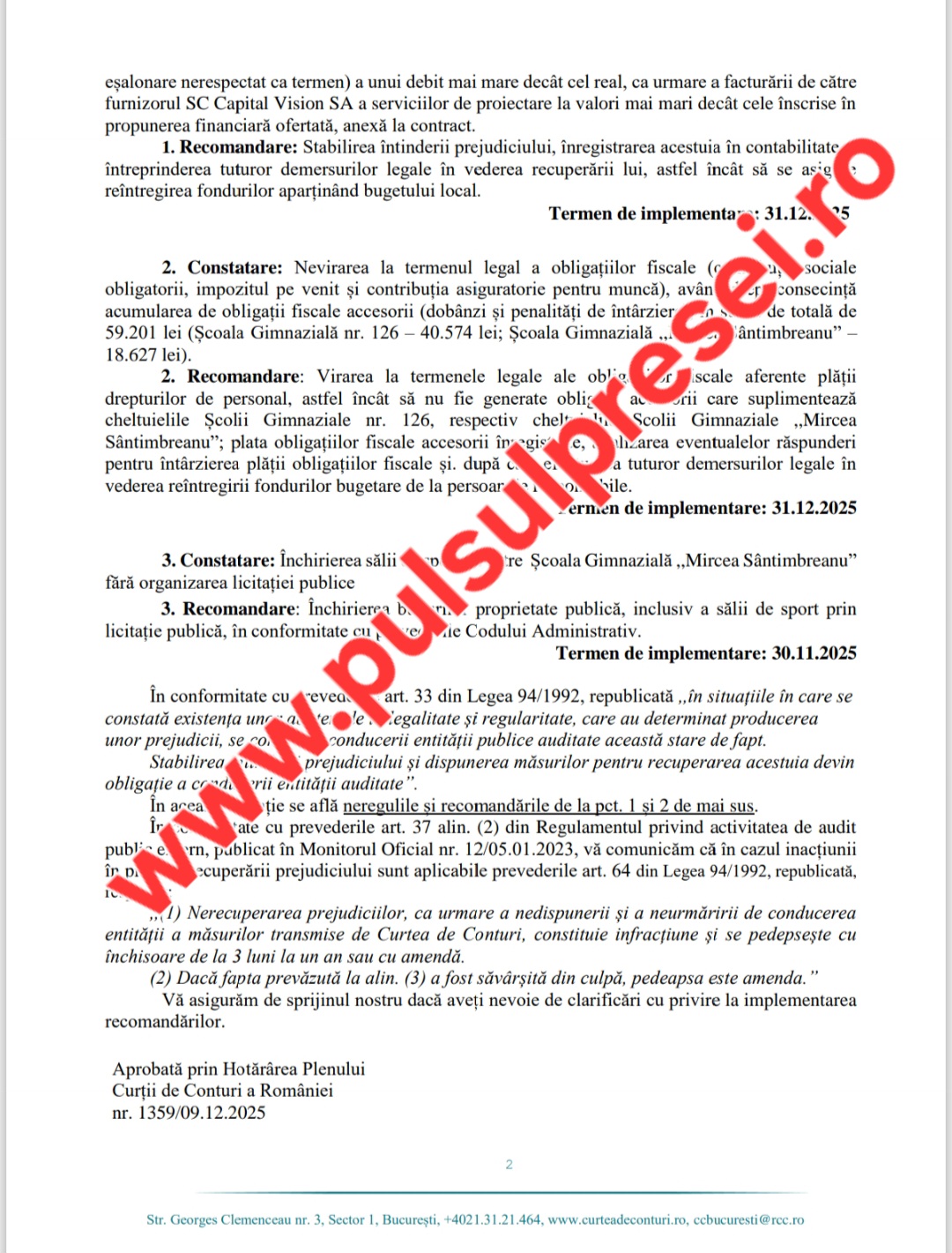Curtea de Conturi lovește dur Primăria Sectorului 5: plăți nejustificate de peste 4 milioane de lei 10 Screenshot 20260131 085548 OneDrive