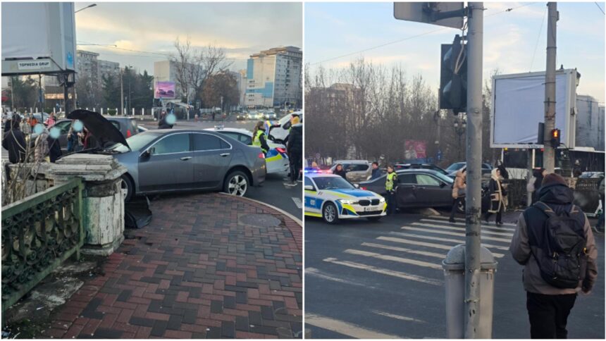 accident demn de cascadorii rasului in capitala o masina a lovit podul peste raul dambovita si a aterizat pe trotuar 697b0d775200f