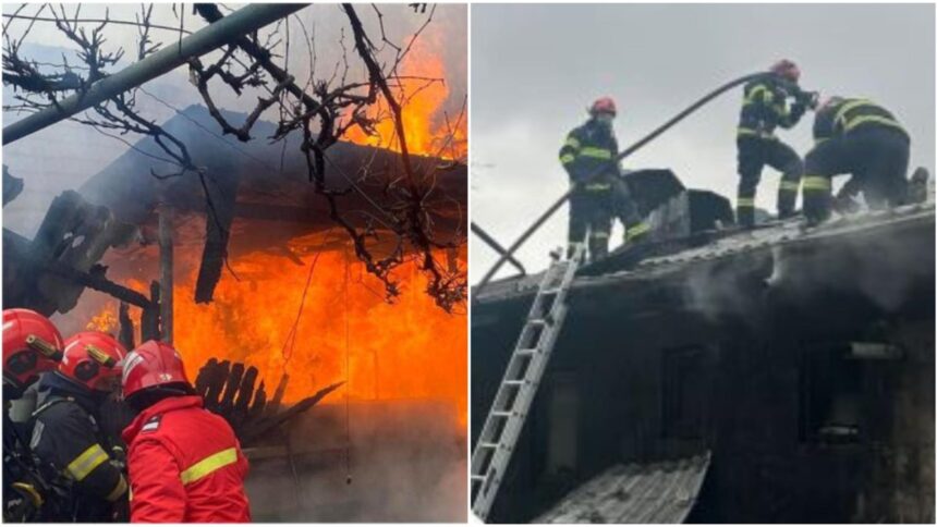 incendiu de proportii intr o gospodarie din olt provocat de o lumanare lasata nesupravegheata pompierii s au luptat patru ore cu flacarile 696b66d2d58db