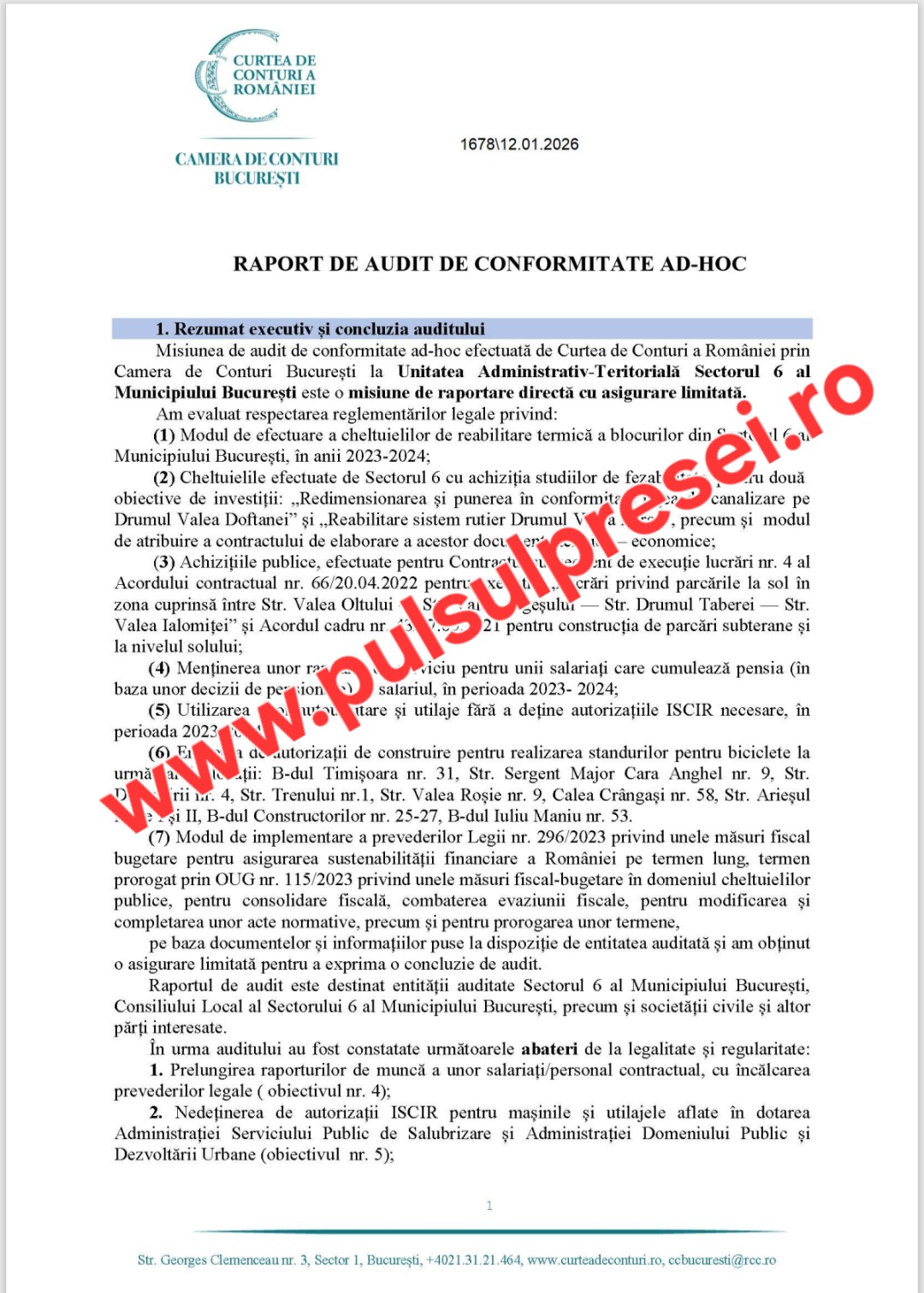 Constatările Curții de Conturi la Primăria Sectorului 6 9 Screenshot 20260201 120558 OneDrive 1