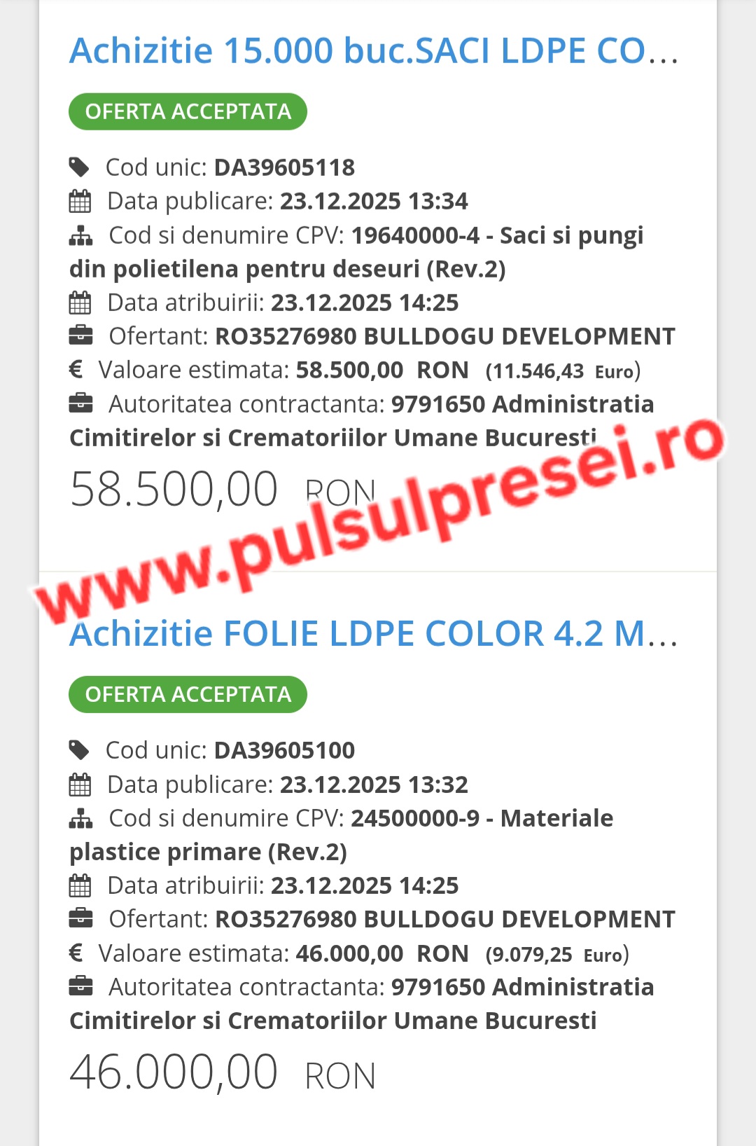 Achizițiile de la Administratia Cimitirelor, sub semnul întrebării 8 Screenshot 20260216 143147 Chrome