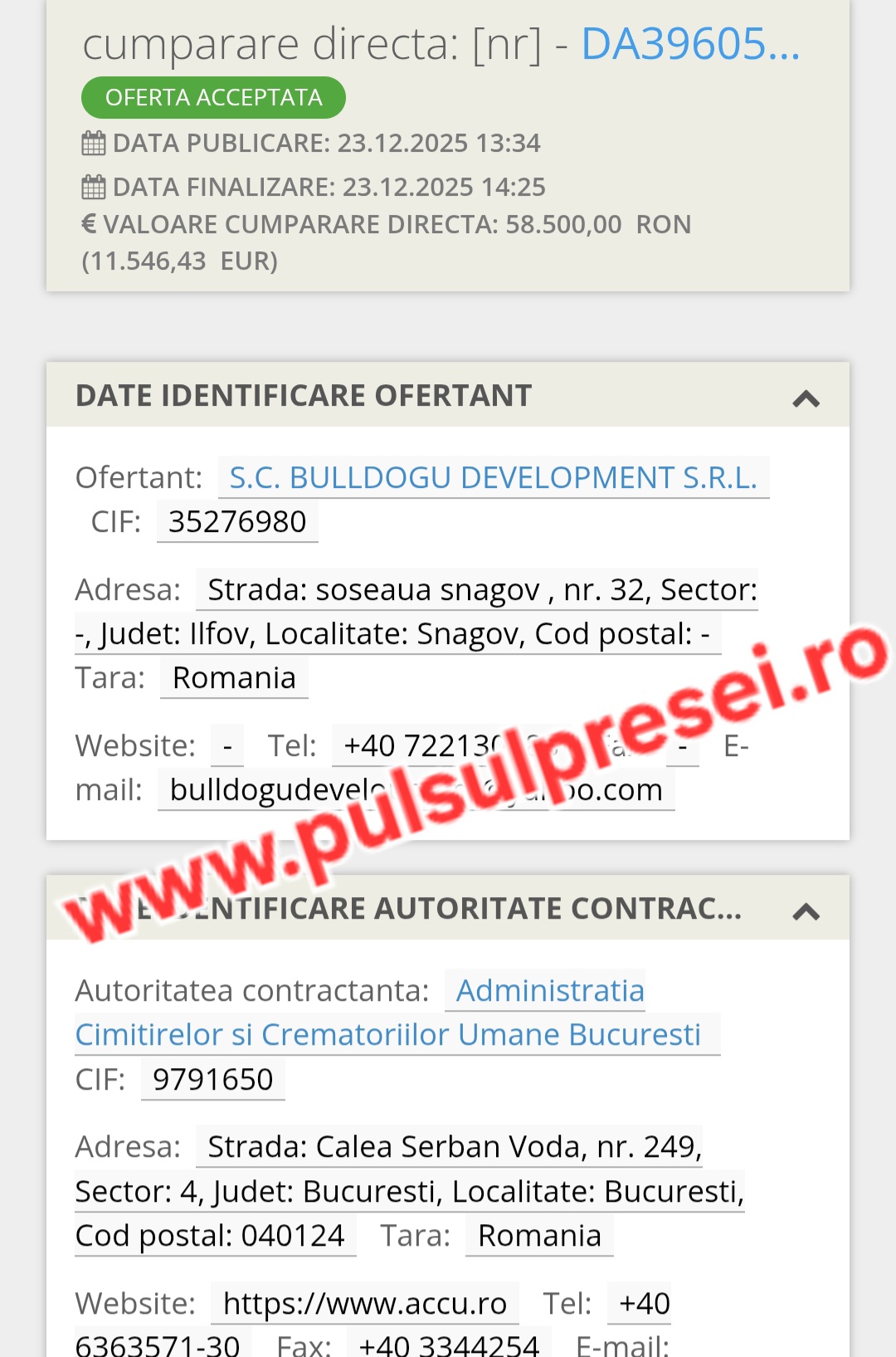 Achizițiile de la Administratia Cimitirelor, sub semnul întrebării 9 Screenshot 20260216 144002 Chrome