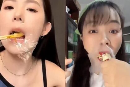 noua provocare nebuna de pe retelele sociale tinerii isi acopera gura cu folie alimentara ca sa manance fara calorii video 69a09ca2dcead