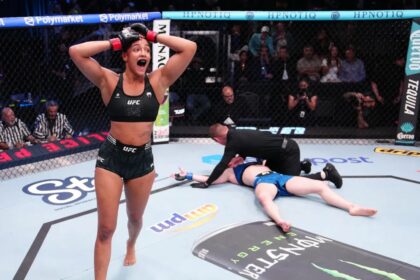 galerie foto scene ingrozitoare in ufc o luptatoare facuta ko cu un genunchi in figura salvata de arbitru 69d3b22fbd702