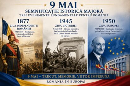9 Mai – O zi cu trei semnificații istorice: Independența, Victoria, Europa