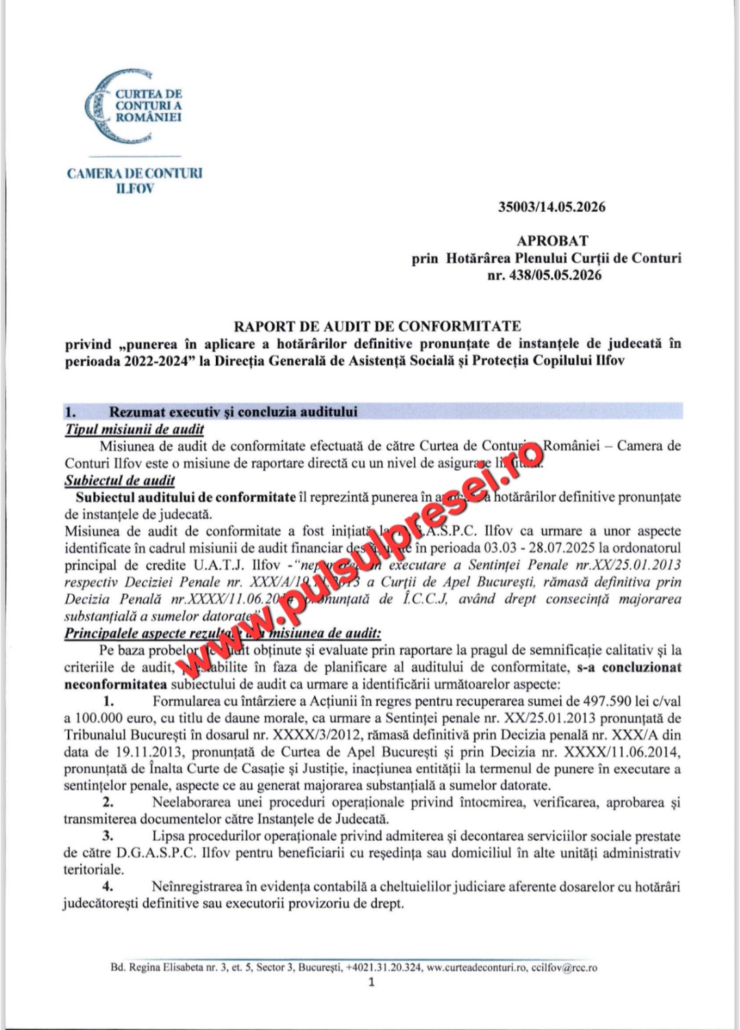 Raport devastator al Curții de Conturi la DGASPC Ilfov: executări întârziate, litigii pierdute, management deficitar și riscuri majore pentru bugetul public 8 Screenshot 20260520 212421 OneDrive