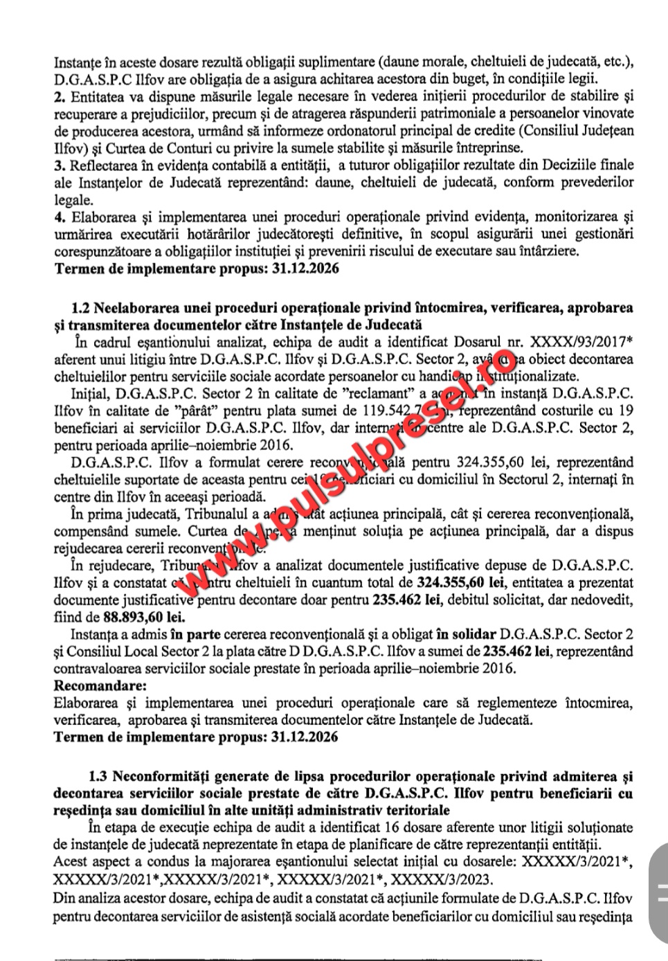 Raport devastator al Curții de Conturi la DGASPC Ilfov: executări întârziate, litigii pierdute, management deficitar și riscuri majore pentru bugetul public 11 Screenshot 20260520 212444 OneDrive