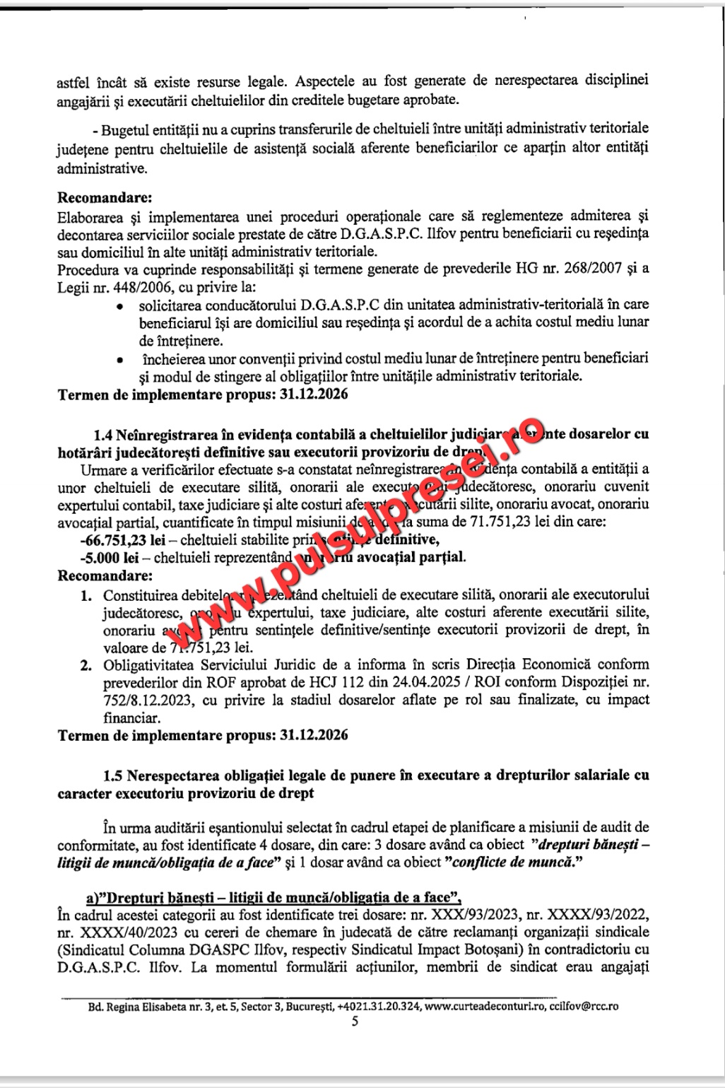 Raport devastator al Curții de Conturi la DGASPC Ilfov: executări întârziate, litigii pierdute, management deficitar și riscuri majore pentru bugetul public 13 Screenshot 20260520 212454 OneDrive
