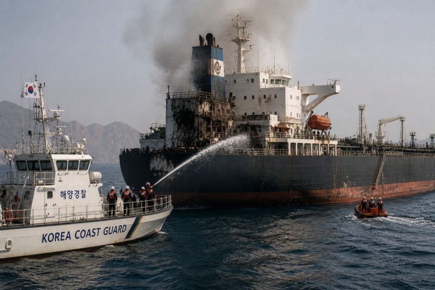 Coreea de Sud investighează incendiul de pe nava din Strâmtoarea Hormuz, Trump acuză Iranul de atac.