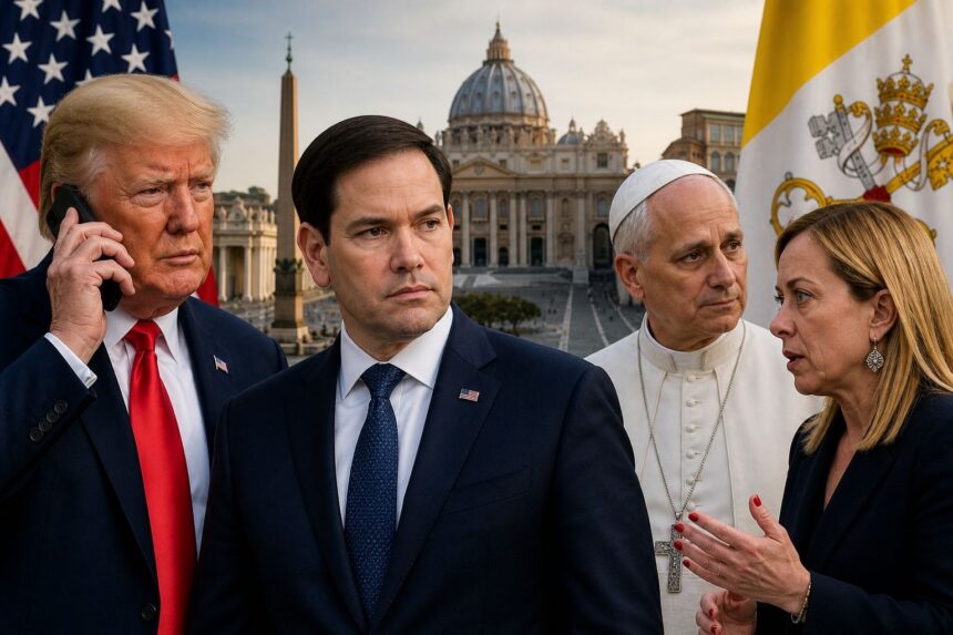Trump îl trimite pe Rubio la Roma pentru a reduce tensiunile dintre SUA, Papa Leo și Giorgia Meloni.