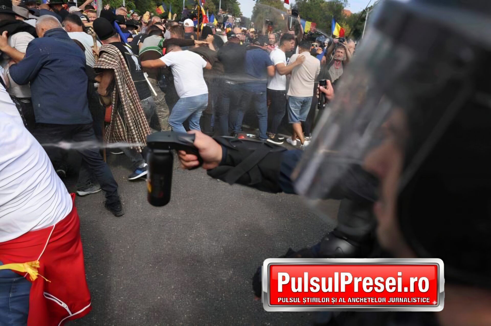 Violențe la protestul fermierilor, la Guvern 9 noi violente la protestul fermierilor suveranisti infiltrati au aruncat cu sticle si pietre in jandarmi mesajele lui george simion 1102096